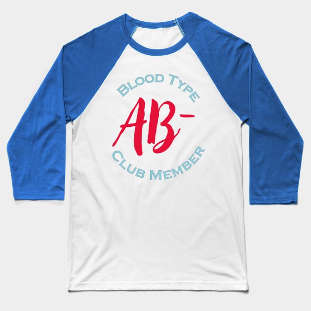 Blood type AB minus club member - Red letters Baseball T-Shirt by Czajnikolandia